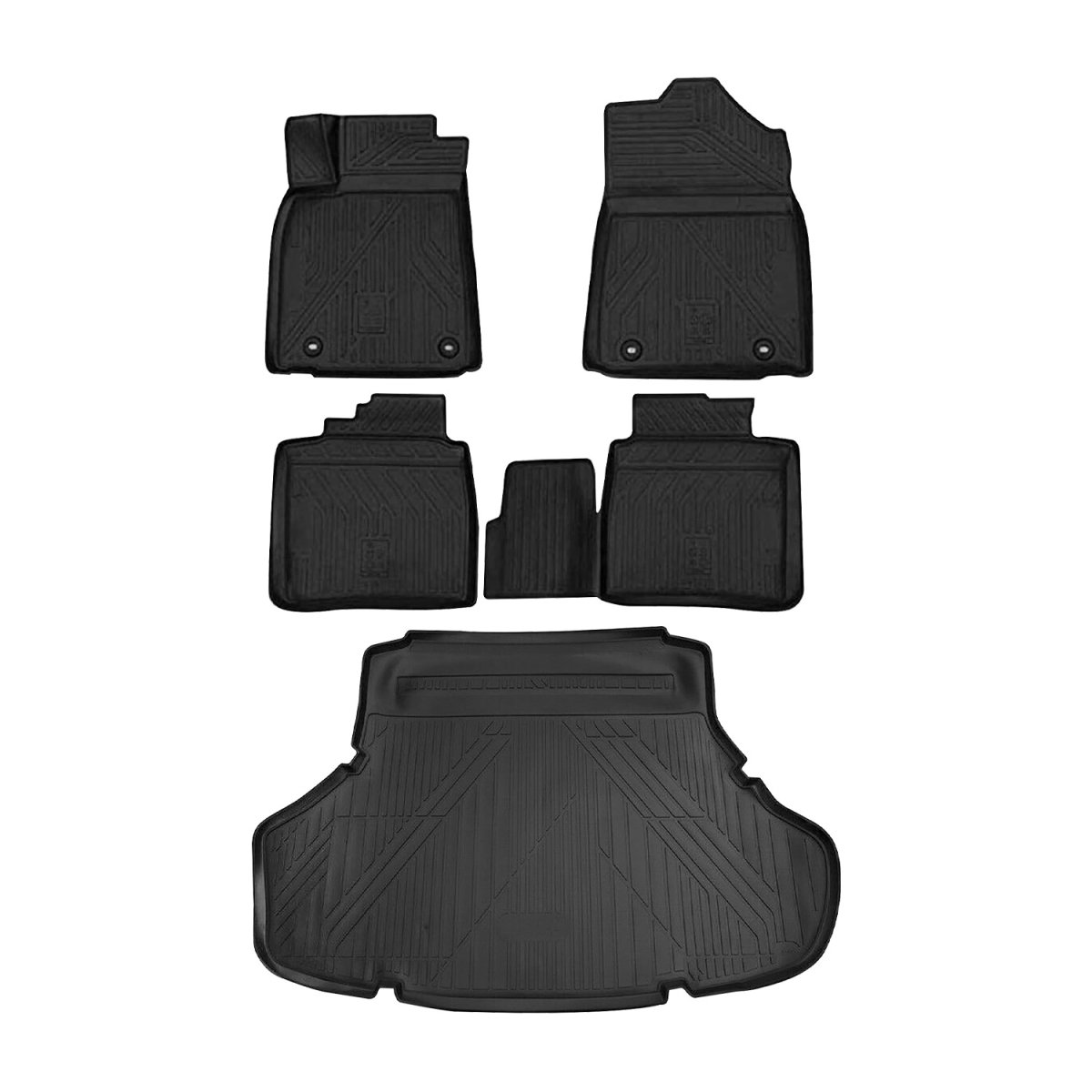 Lexus ES250 3D Floor-Trunk Mats - Omac - Black - '15-'18
